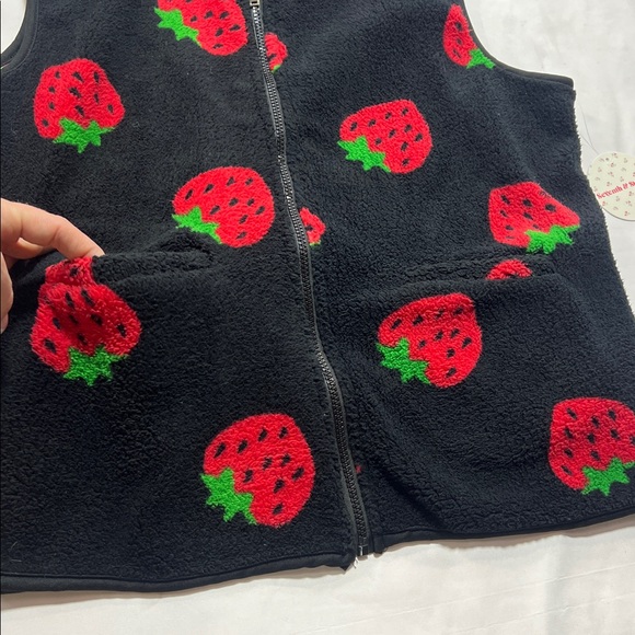 Seventh and sunsets Sherpa strawberry vest size XL - Picture 4 of 9